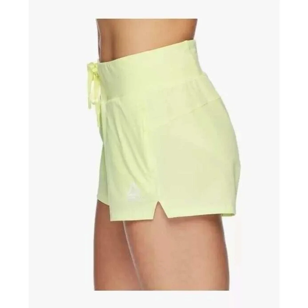 Reebok Revolve Slim Shorts Luminary Green Athletic Running Womens XXL‎